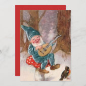 ヴィンテージ遊クリスマス格言の音楽から鳥へ シーズンカード (正面/裏面)