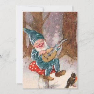 ヴィンテージ遊クリスマス格言の音楽から鳥へ シーズンカード