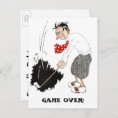 ヴィンテージ遊ゴルファーのゴルフ日付を保存！ 案内ポストカード (正面/裏面)