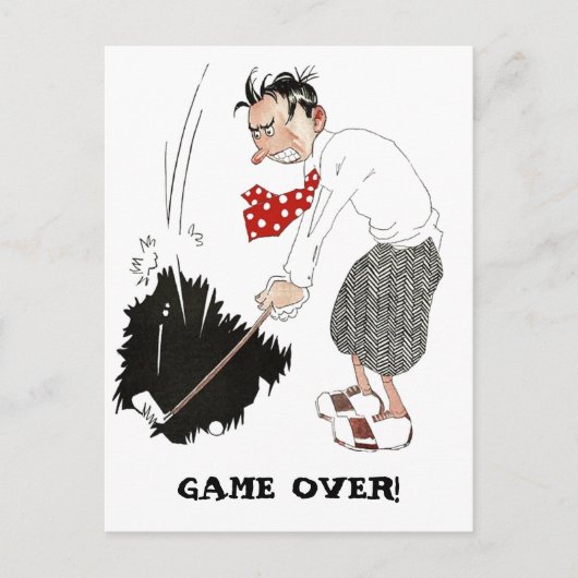 ヴィンテージ遊ゴルファーのゴルフ日付を保存！ 案内ポストカード (正面)