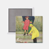 ヴィンテージ遊ズパドルおもちゃボート雨 マグネット (正面/裏面)