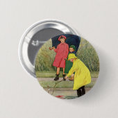 ヴィンテージ遊ズパドルおもちゃボート雨 缶バッジ (正面&裏面)