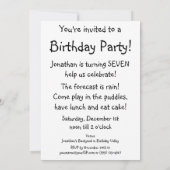 ヴィンテージ遊ズ・イン・パドル「雨の日」 招待状 (裏面)