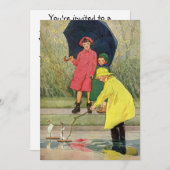 ヴィンテージ遊ズ・イン・パドル「雨の日」 招待状 (正面/裏面)