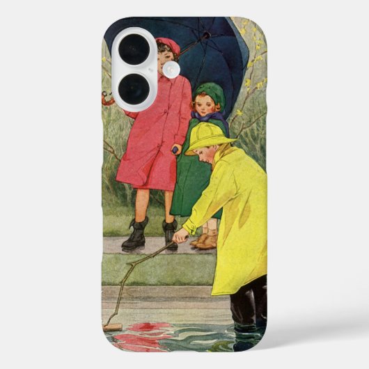 ヴィンテージ遊ズ・イン・パドル「雨の日」 Case-Mate iPhoneケース (裏面)