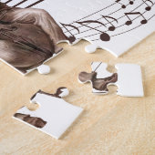 ヴィンテージ遊チェロの風刺画 ジグソーパズル (側面)