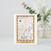 ヴィンテージ遊ランドニューイングランド旅行ポスター ポストカード (スタンド正面)