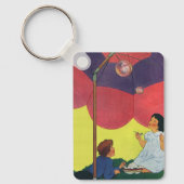 ヴィンテージ遊子女と男の吹子の泡 キーホルダー (正面)