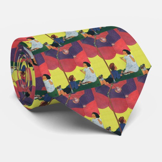 ヴィンテージ遊子女と男の吹子の泡 ネクタイ (ロール)