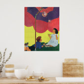 ヴィンテージ遊子女と男の吹子の泡 ポスター (キッチン)