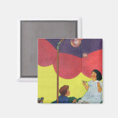 ヴィンテージ遊子女と男の吹子の泡 マグネット (正面/裏面)