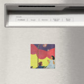 ヴィンテージ遊子女と男の吹子の泡 マグネット (インサイチュ (食洗機))