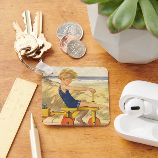 ヴィンテージ遊少年がビーチでサンドトイズ キーホルダー (デスク)