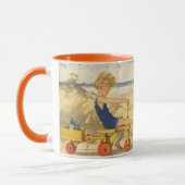 ヴィンテージ遊少年がビーチでサンドトイズ マグカップ (左)