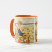 ヴィンテージ遊少年がビーチでサンドトイズ マグカップ (正面左)