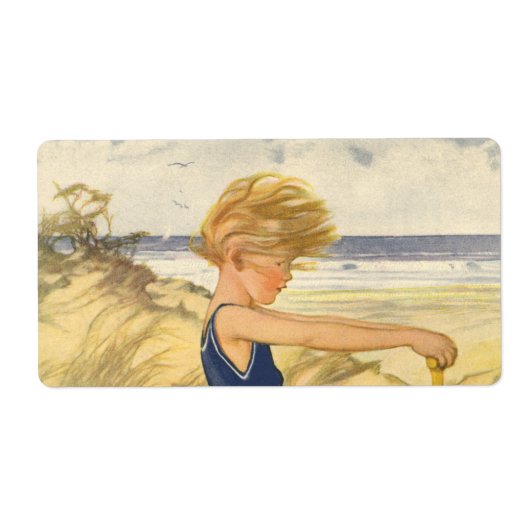 ヴィンテージ遊少年がビーチでサンドトイズ ラベル (正面)