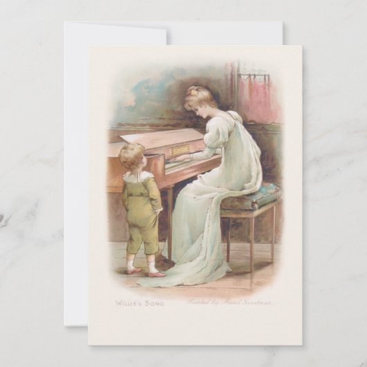 ヴィンテージ遊母の息子のためのピアノ シーズンカード (正面)