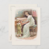 ヴィンテージ遊母の息子のためのピアノ シーズンポストカード (正面/裏面)