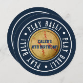 ヴィンテージ遊球ブルーパーティの招待状 招待状 (正面/裏面)