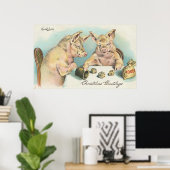 ヴィンテージ遊豚サイコロ ポスター (ホームオフィス)