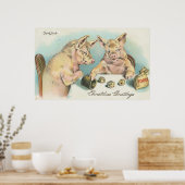 ヴィンテージ遊豚サイコロ ポスター (キッチン)