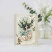 ヴィンテージ運のイースターエッグイエロー シーズンポストカード (スタンド正面)