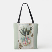 ヴィンテージ運のイースターエッググリーン トートバッグ (裏面)