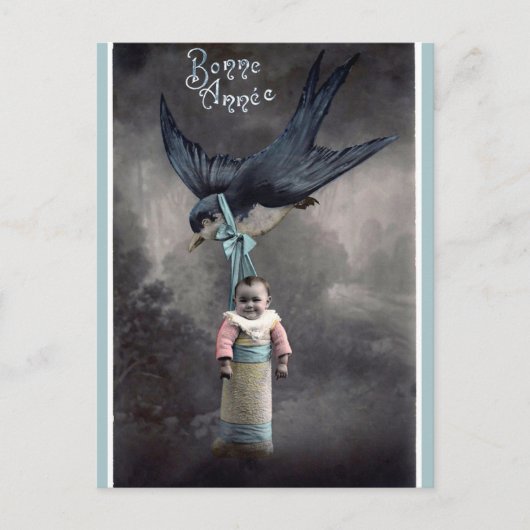 ヴィンテージ運のベビー新年 ポストカード (正面)