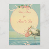 ヴィンテージ運ストークの赤ん坊の少女 アドバイスカード (正面)