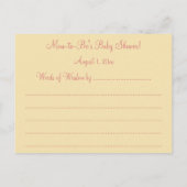 ヴィンテージ運ストークの赤ん坊の少女 アドバイスカード (裏面)