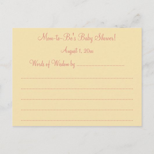 ヴィンテージ運ストークの赤ん坊の少女 アドバイスカード (裏面)