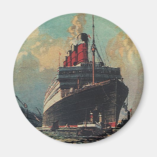 ヴィンテージ運送旅客船 マグネット (正面)