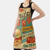 ヴィンテージ道端ダイナーメタルサイン。ダイナー、レトロ、v エプロン (インサイチュ)