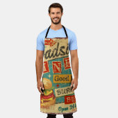 ヴィンテージ道端ダイナーメタルサイン。ダイナー、レトロ、v エプロン (着用した状態)