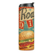 ヴィンテージ道端ダイナーメタルサイン。ダイナー、レトロ、v タンブラー (回転左)