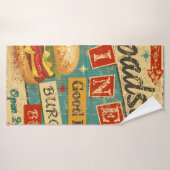 ヴィンテージ道端ダイナーメタルサイン。ダイナー、レトロ、v バスタオル (バスタオル)