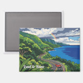 ヴィンテージ道路ハナマウイハワイ旅行 マグネット (正面/裏面)