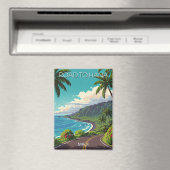 ヴィンテージ道路ハナマウイハワイ旅行 マグネット (インサイチュ (食洗機))