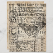 ヴィンテージ遠くにスクラップブック紙 (正面/裏面)