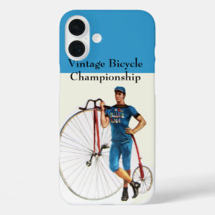 ヴィンテージ選手権ブルーホワイト iPhone 16 PLUSケース