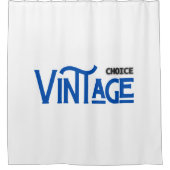 ヴィンテージ選択タイポグラフィ シャワーカーテン (正面)