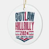 ヴィンテージ選挙ヒルビリー米国国旗 セラミックオーナメント (左)