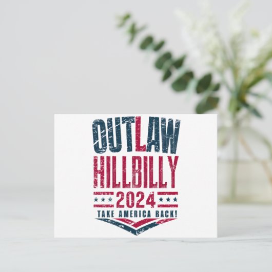 ヴィンテージ選挙ヒルビリー米国国旗 ポストカード (スタンド正面)