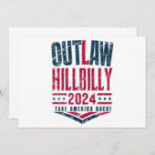 ヴィンテージ選挙ヒルビリー米国国旗 招待状 (正面/裏面)