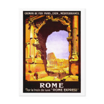 ヴィンテージ遺跡イタリア旅行ポスター