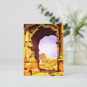 ヴィンテージ遺跡ローマのイタリア旅行ポスターポストカード ポストカード (スタンド正面)