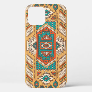 ヴィンテージ部族のシームレスなイラストレーションパターン iPhone 12ケース