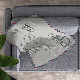 ヴィンテージ郵便はがき フリースブランケット