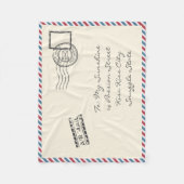 ヴィンテージ郵便はがき フリースブランケット (正面)