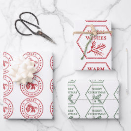 ヴィンテージ郵便切手包装紙シート ラッピングペーパーシート